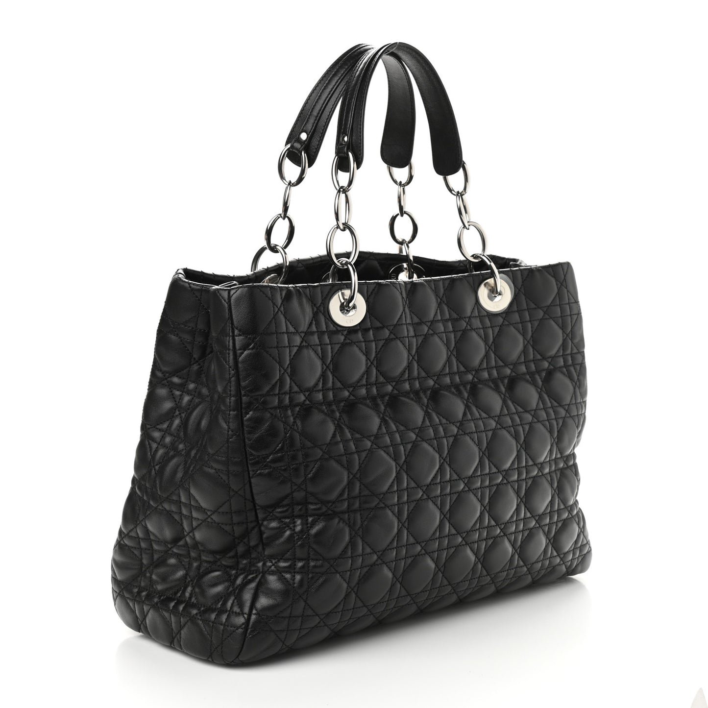 Lambskin Cannage Large Dior Soft Shopping Tote Black