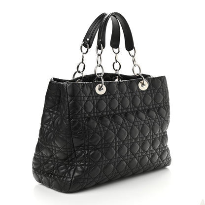 Christian Dior Lambskin Cannage Large Dior Soft Shopping Tote Black 3 of 9