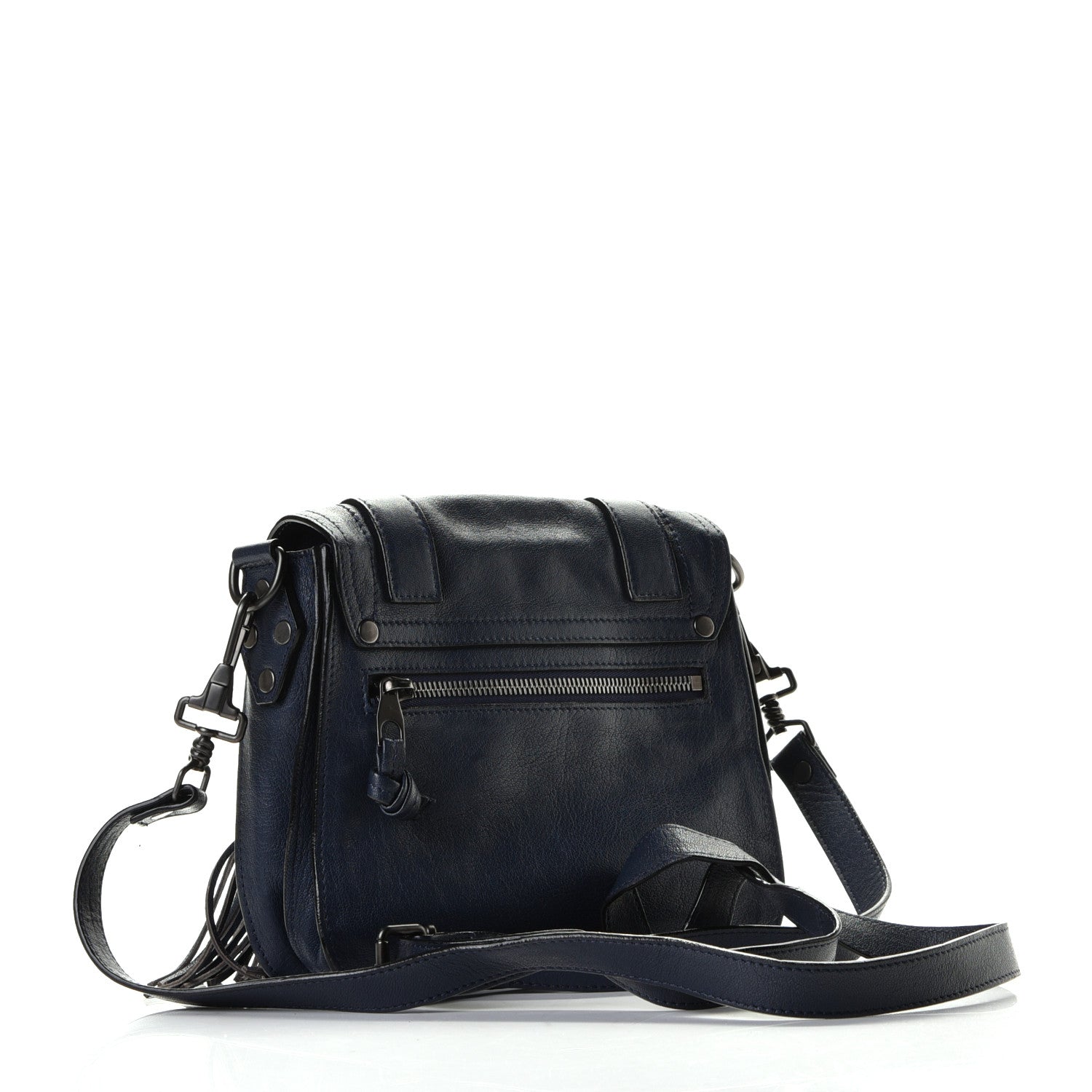 Proenza Schouler Lambskin Fringe PS1 Crossbody Pouch Midnight 2 of 4