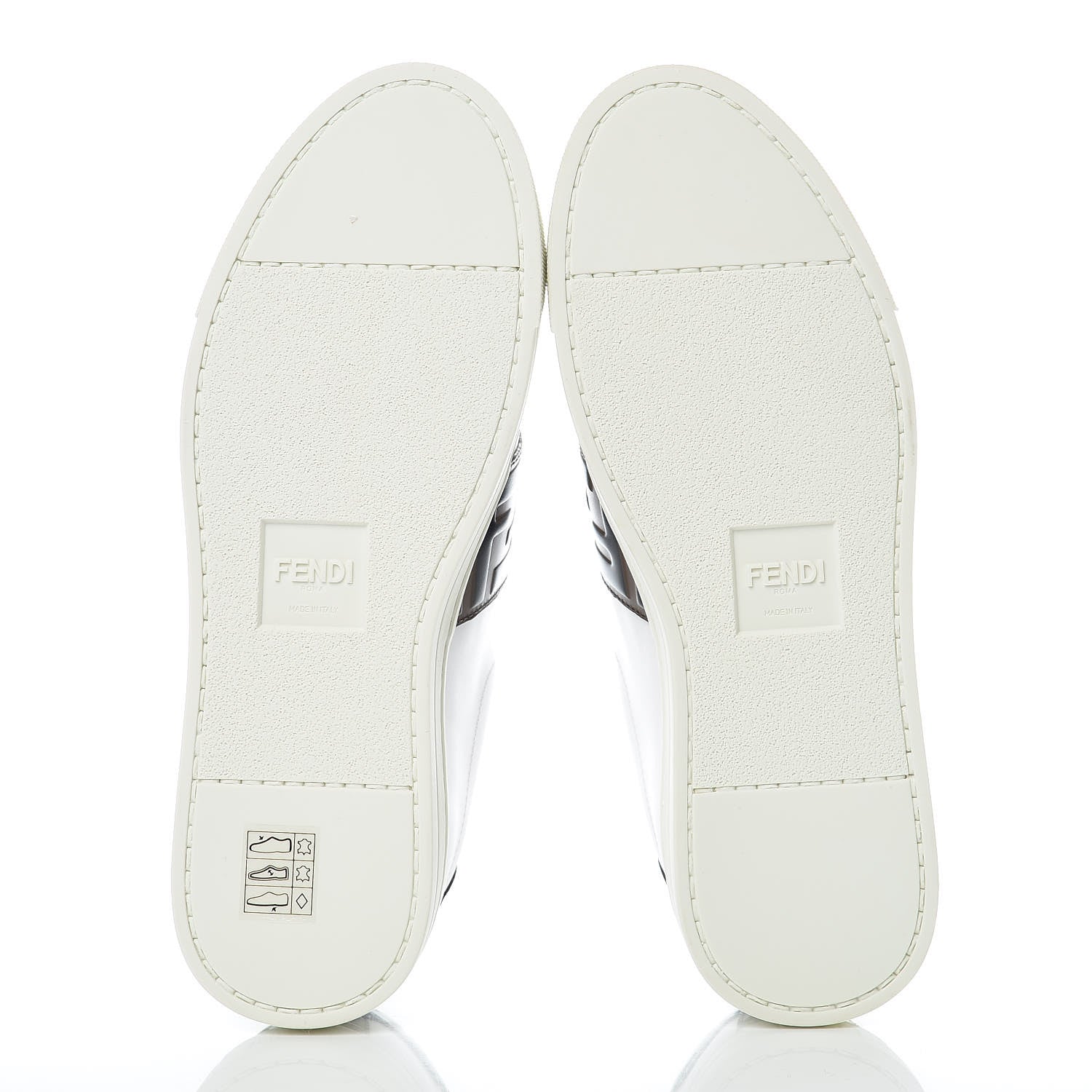 Fendi Vitello FF Embossed Womens Slip On Sneakers 36.5 Ultra White Maya Black 5 of 9