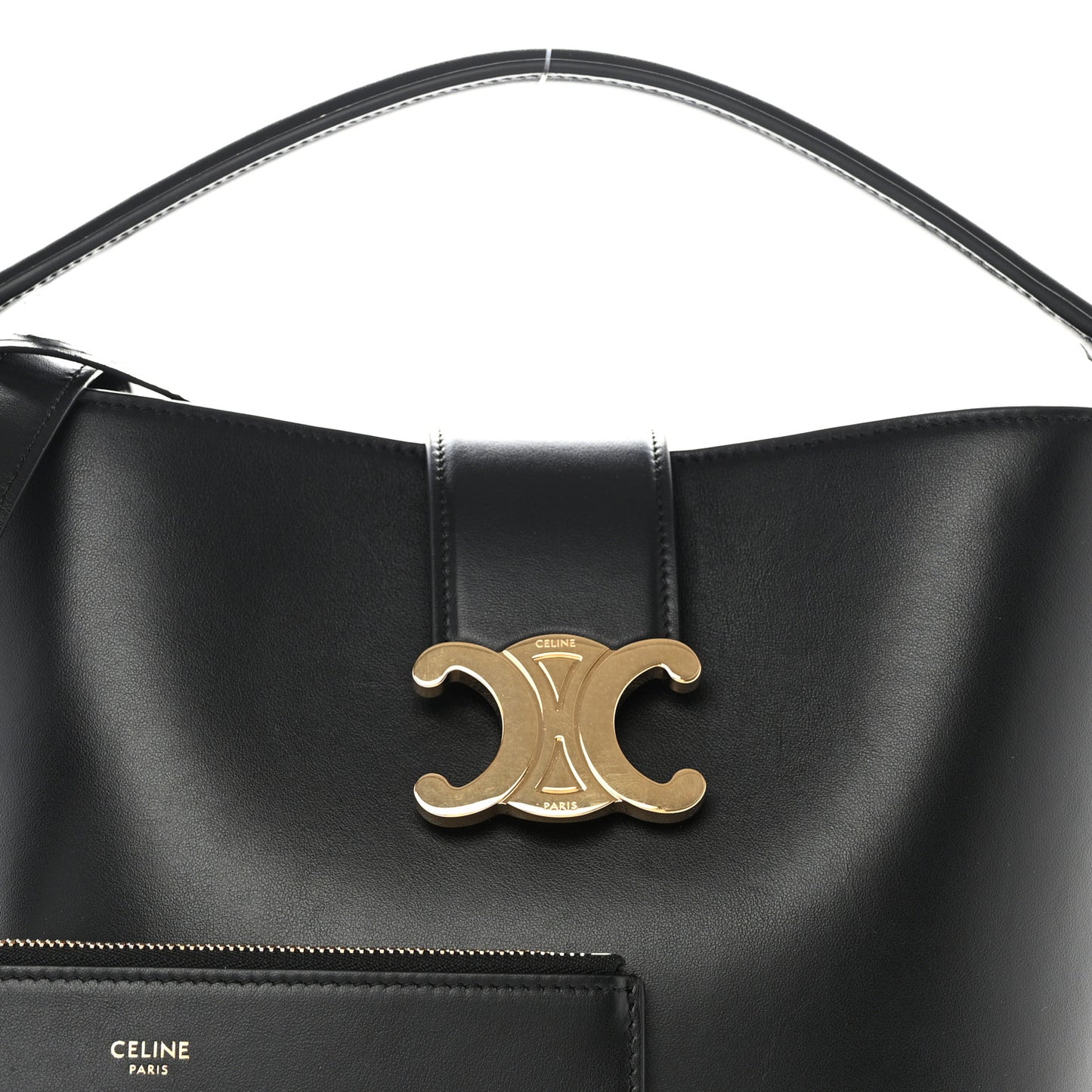 Smooth Calfskin Triomphe Medium Louise Bag Black
