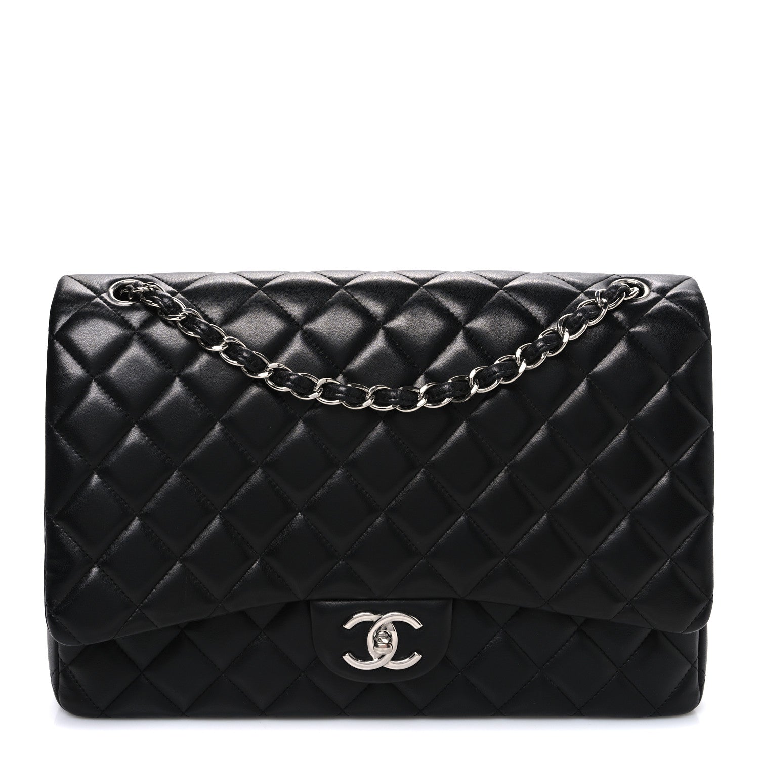 Chanel Lambskin Quilted Maxi Double Flap Black 1 of 11