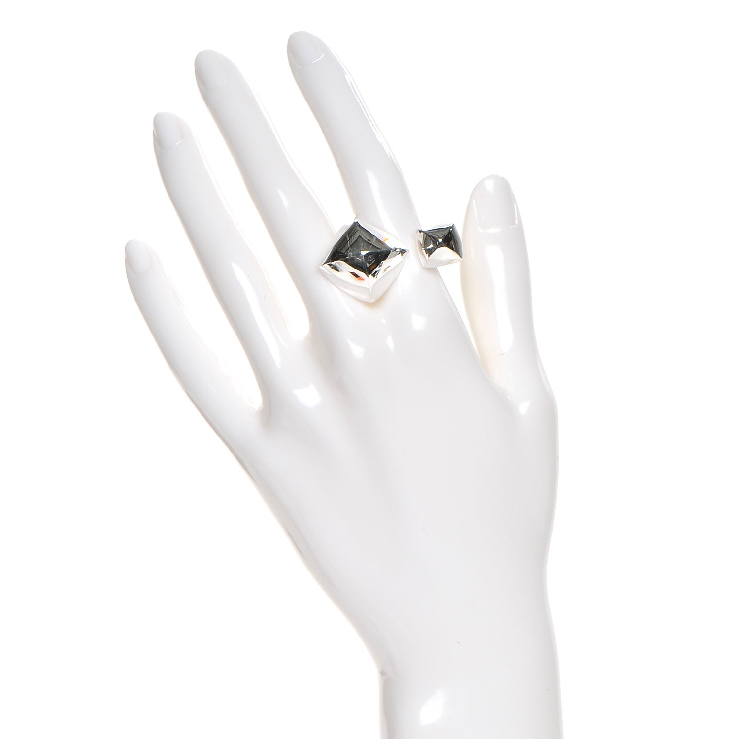 Hermes Sterling Silver Collier De Chien Rock Ring 51 2 of 5