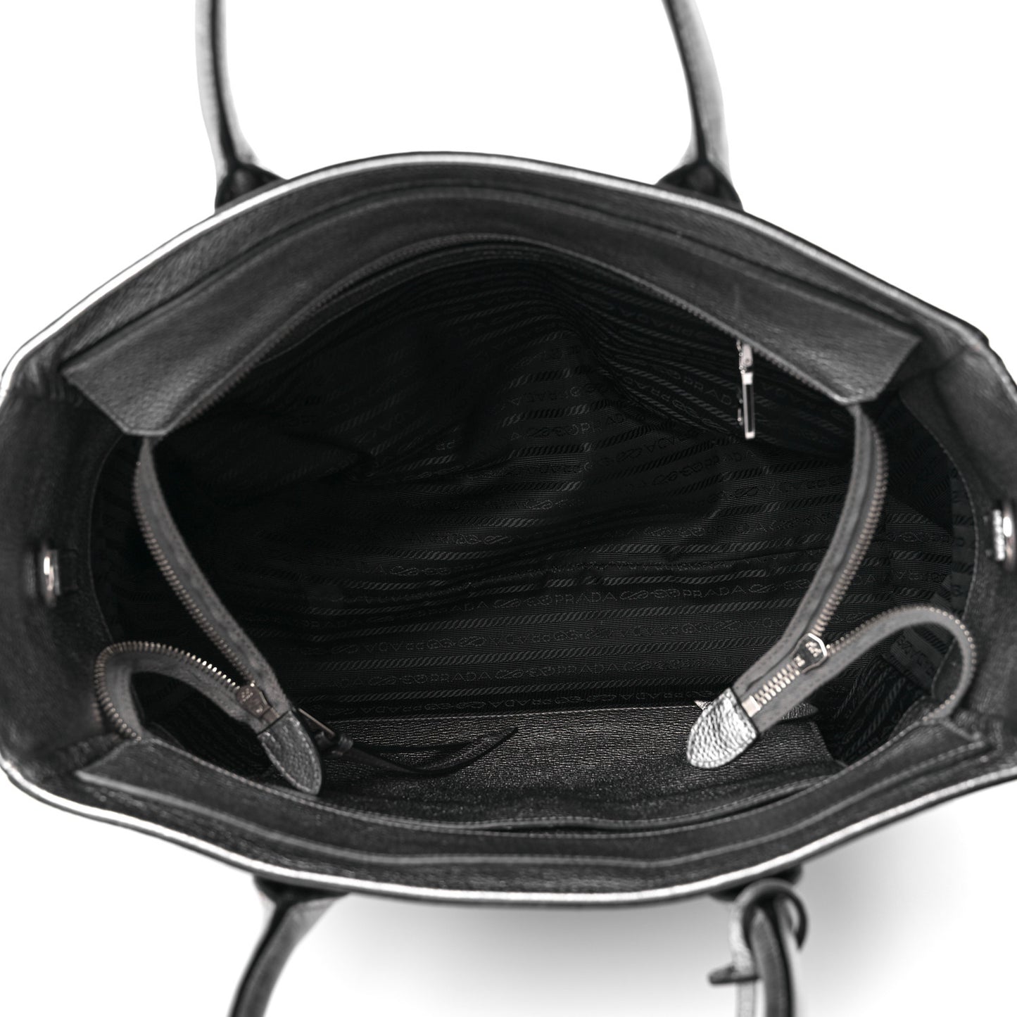 Metallic Vitello Daino Top Handle Tote Cromo