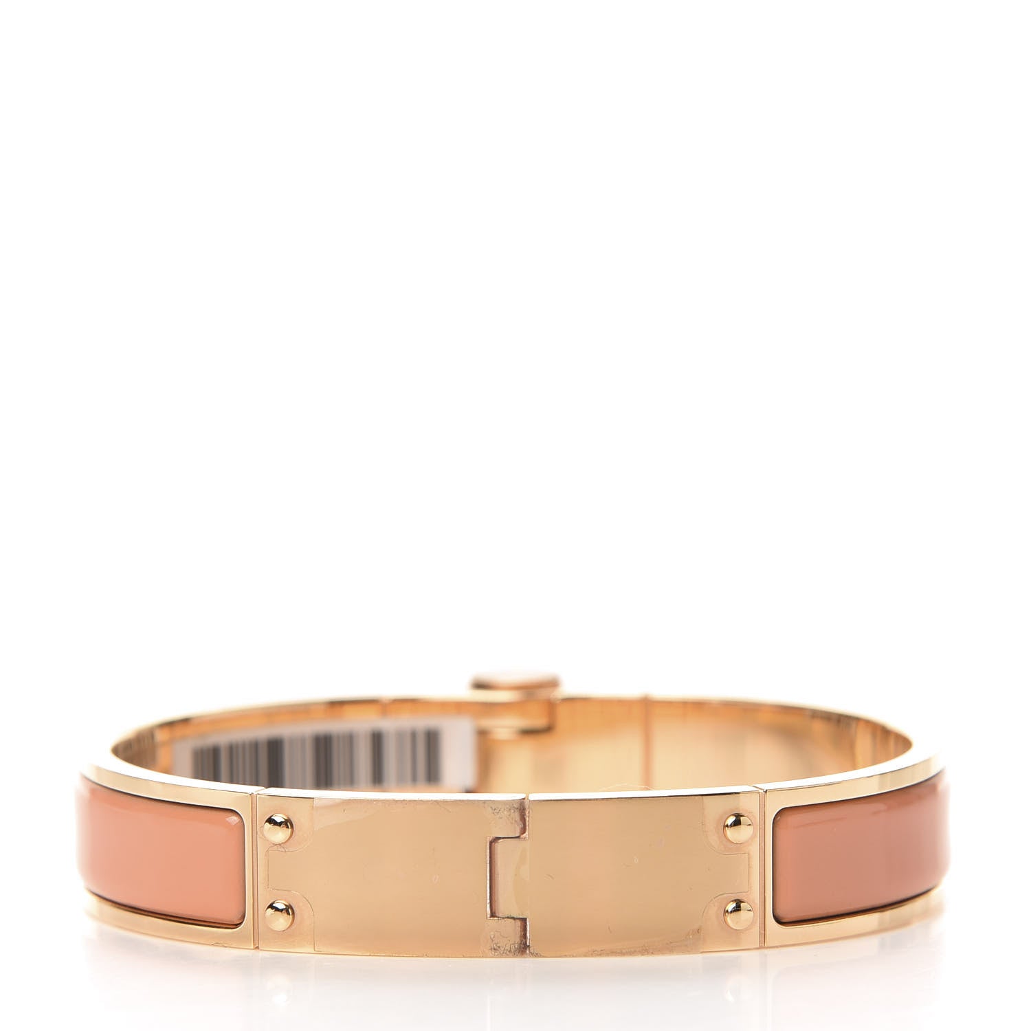 Hermes Enamel Charniere Uni Narrow Hinged Bracelet M Orange Papaye 3 of 4