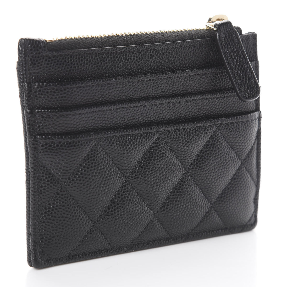 Chanel Caviar Quilted CC Zip Card Holder Black 2 of 6