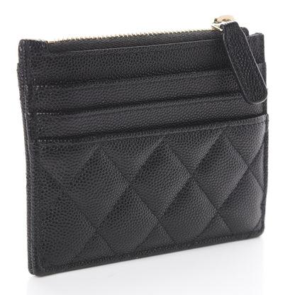 Chanel Caviar Quilted CC Zip Card Holder Black 2 of 6