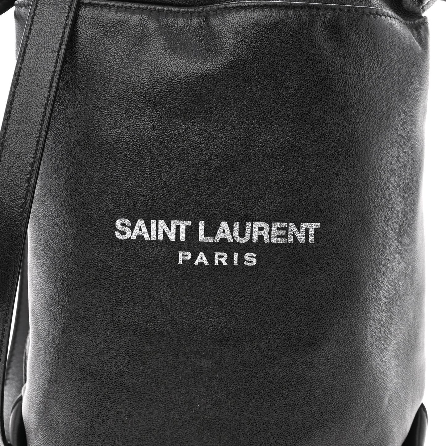 Lambskin Small Teddy Bucket Bag Black