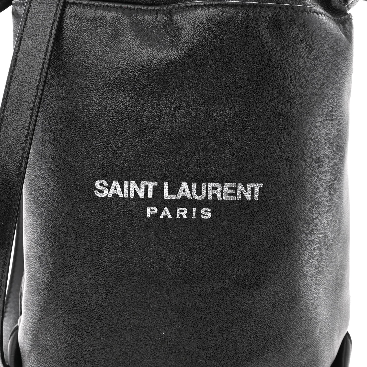 Saint Laurent Lambskin Small Teddy Bucket Bag Black 10 of 12