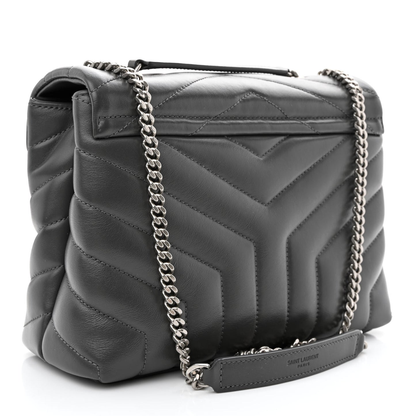 Calfskin Y Quilted Monogram Small Loulou Chain Satchel Storm