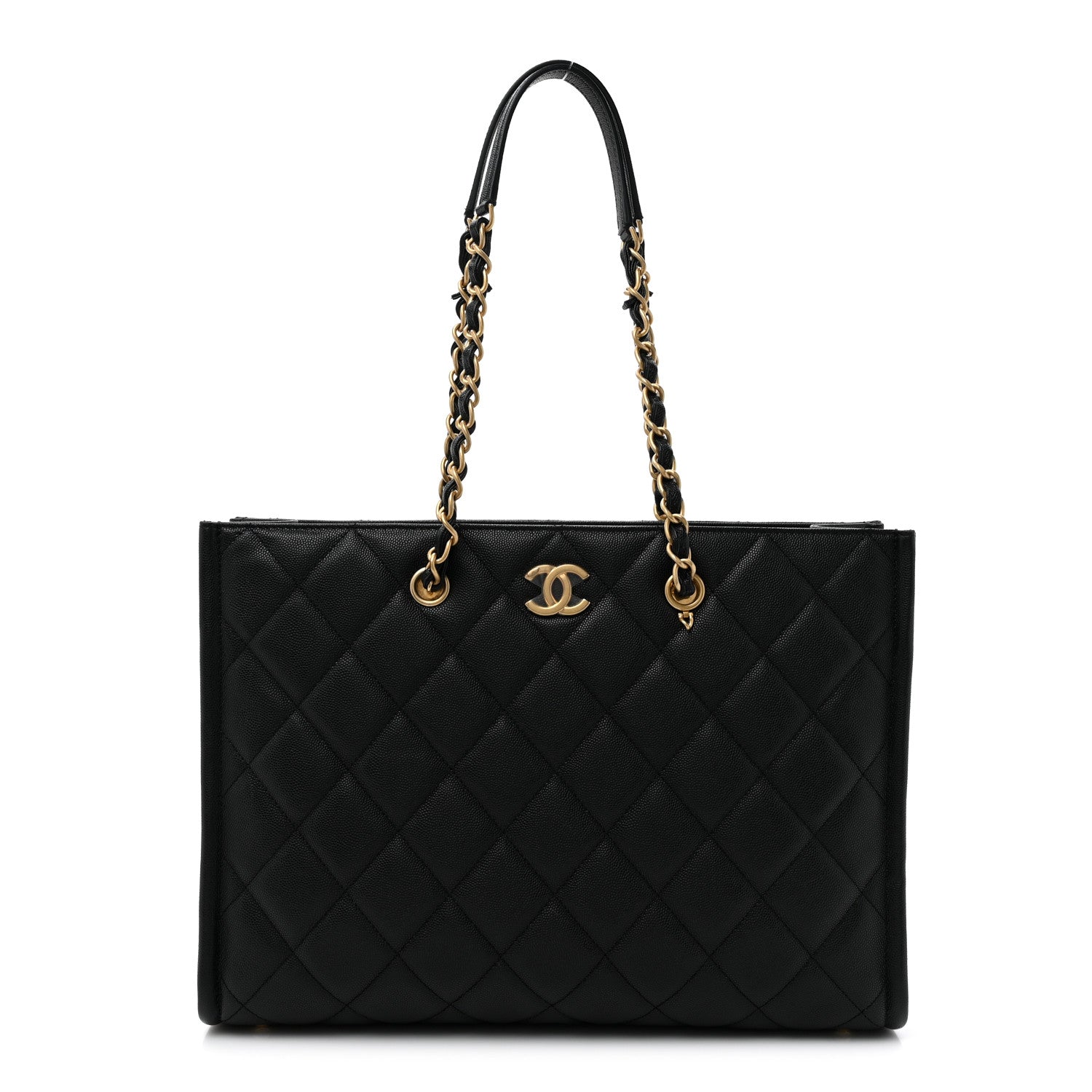 Chanel Caviar Quilted Chain Large Shopping Tote With Coin Purse Black 1 of 11