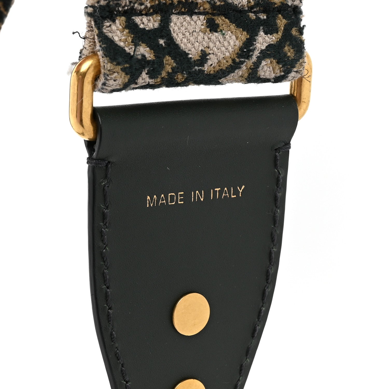 Christian Dior Oblique Studded Shoulder Strap Green Multicolor 4 of 4