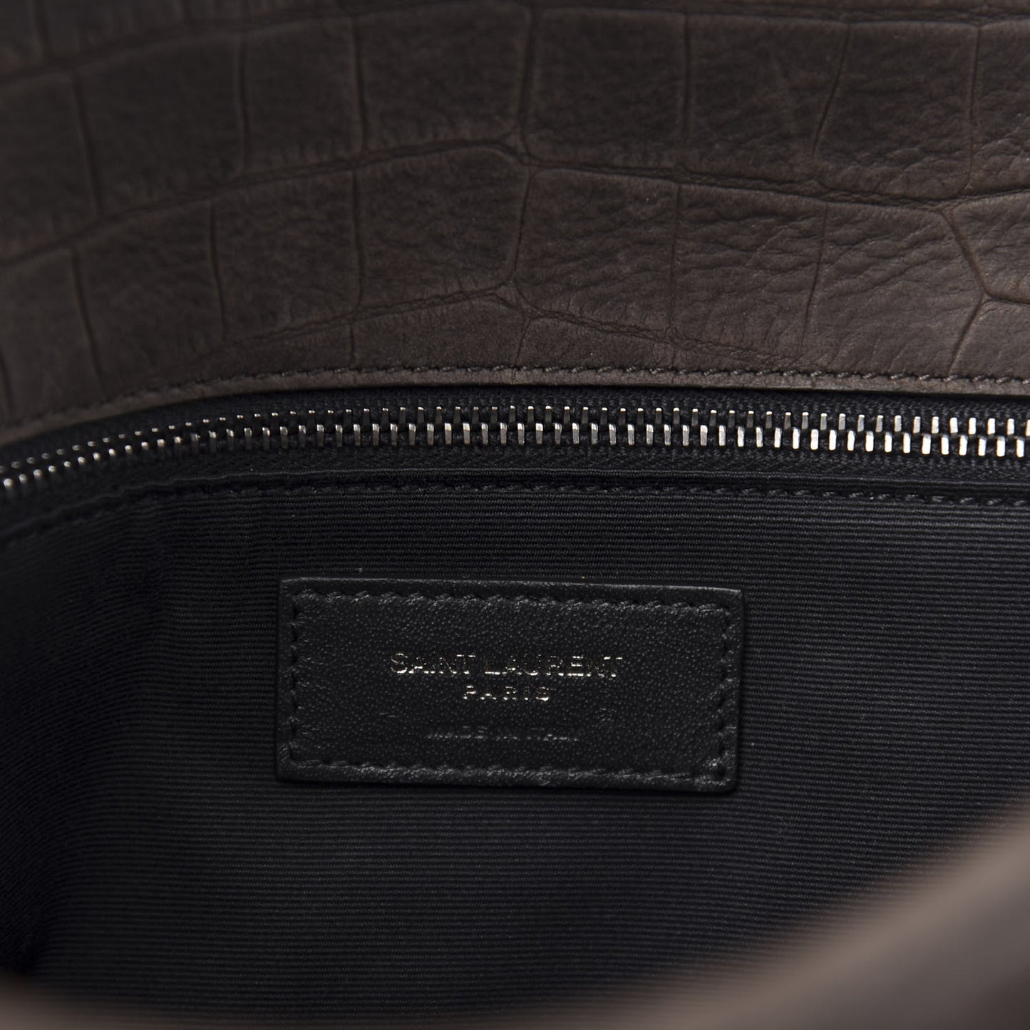 Nubuck Crocodile Embossed Monogram Medium Niki Chain Satchel Wood