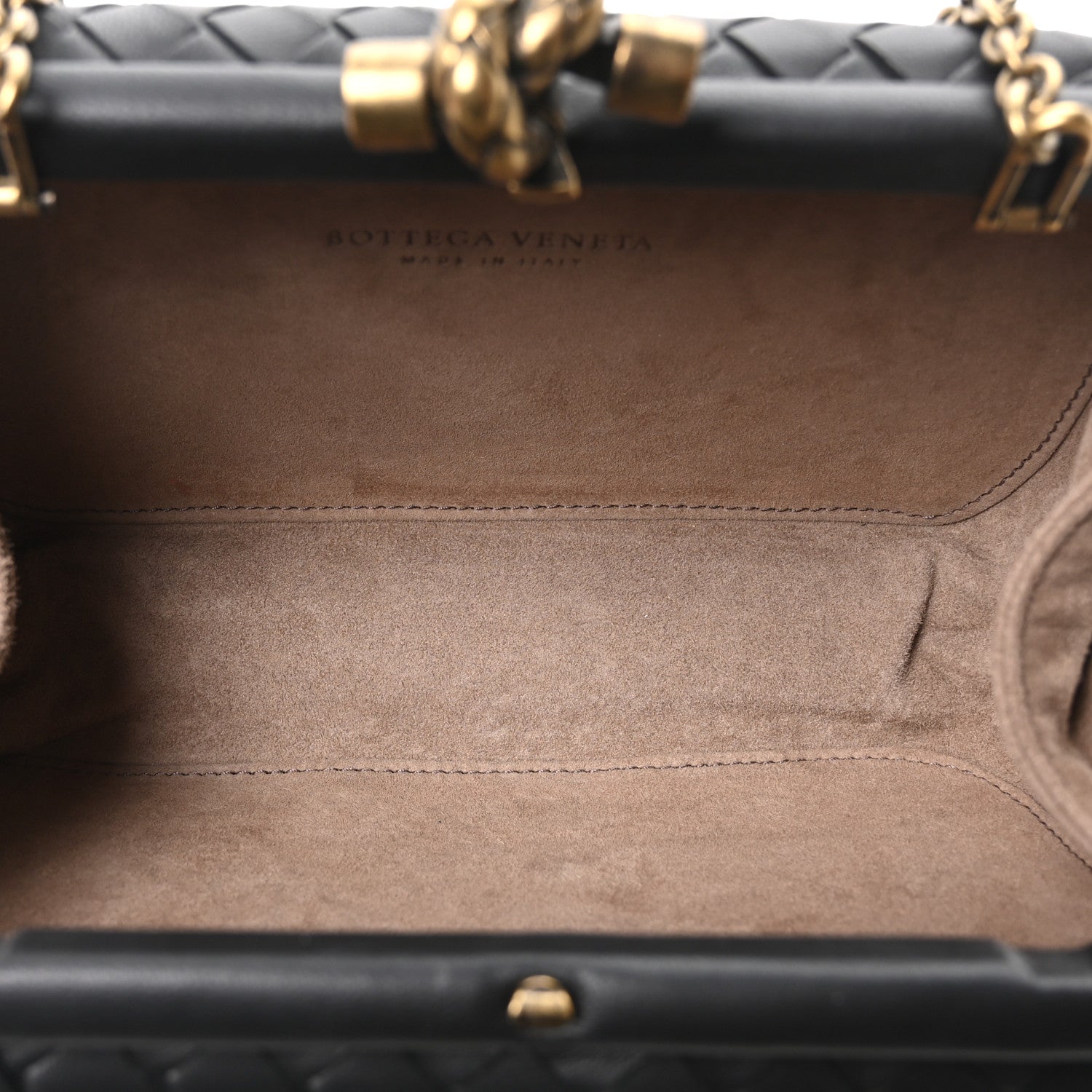 Bottega Veneta Nappa Intrecciato Chain Knot Clutch Black 5 of 9