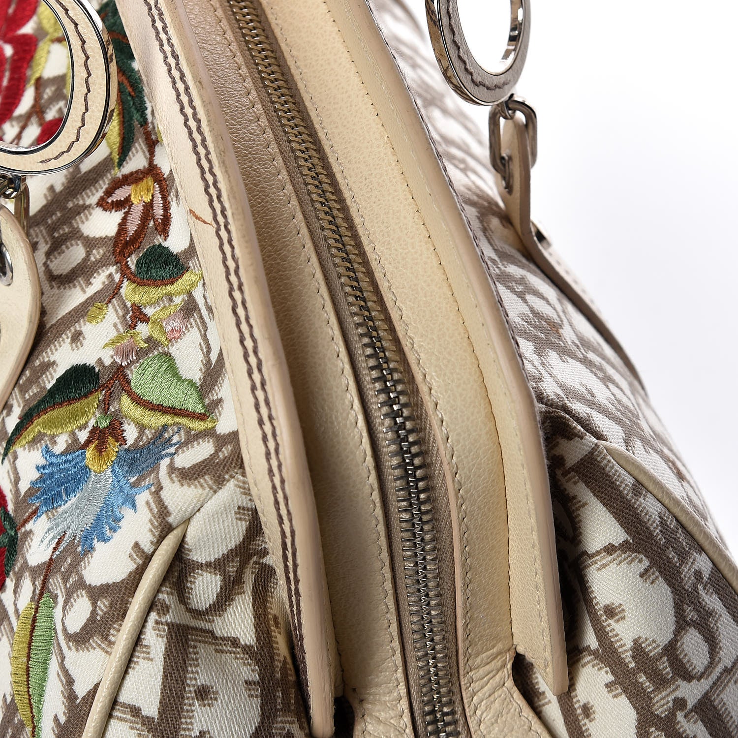 Christian Dior Monogram Vintage Flowers Bowler Beige 14 of 17