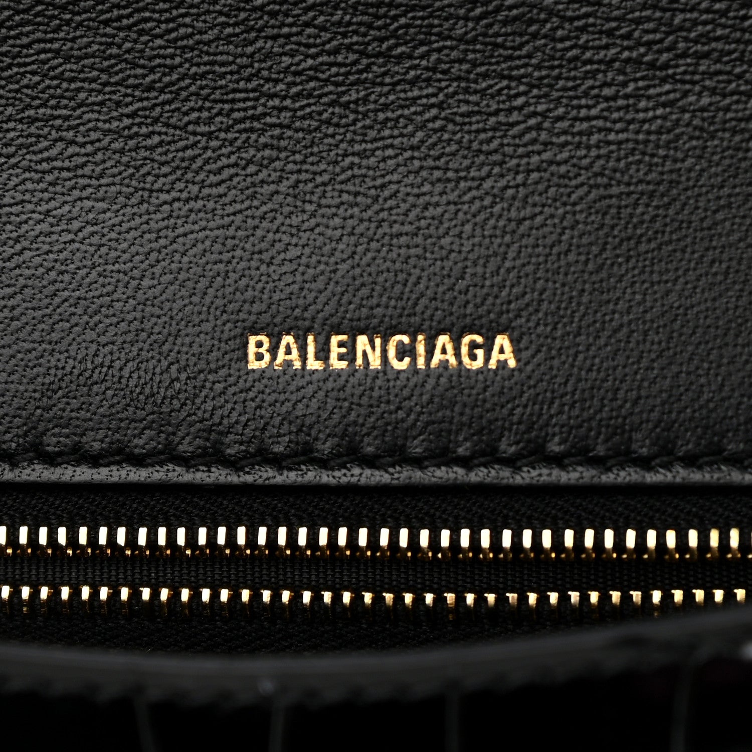 Balenciaga Shiny Calfskin Crocodile Embossed Ghost Sling Bag Black 5 of 11