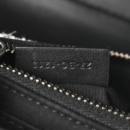 Christian Dior Tweed Saddle Bag Black Silver 7 of 10