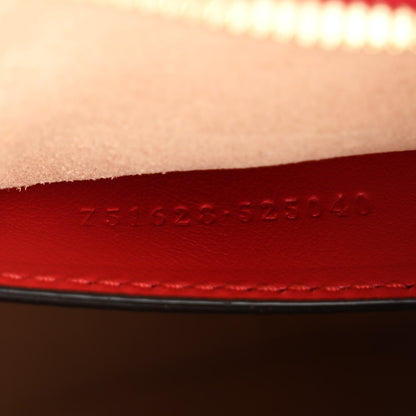 Gucci Calfskin Matelasse Diagonal Mini Interlocking G Heart Shoulder Bag Hibiscus Red 7 of 10