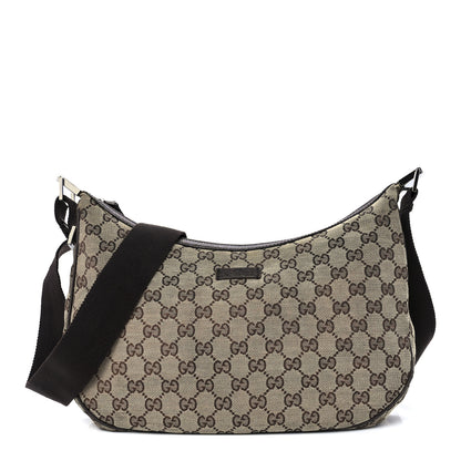 Gucci Monogram Medium Half Moon Hobo Dark Brown 1 of 12