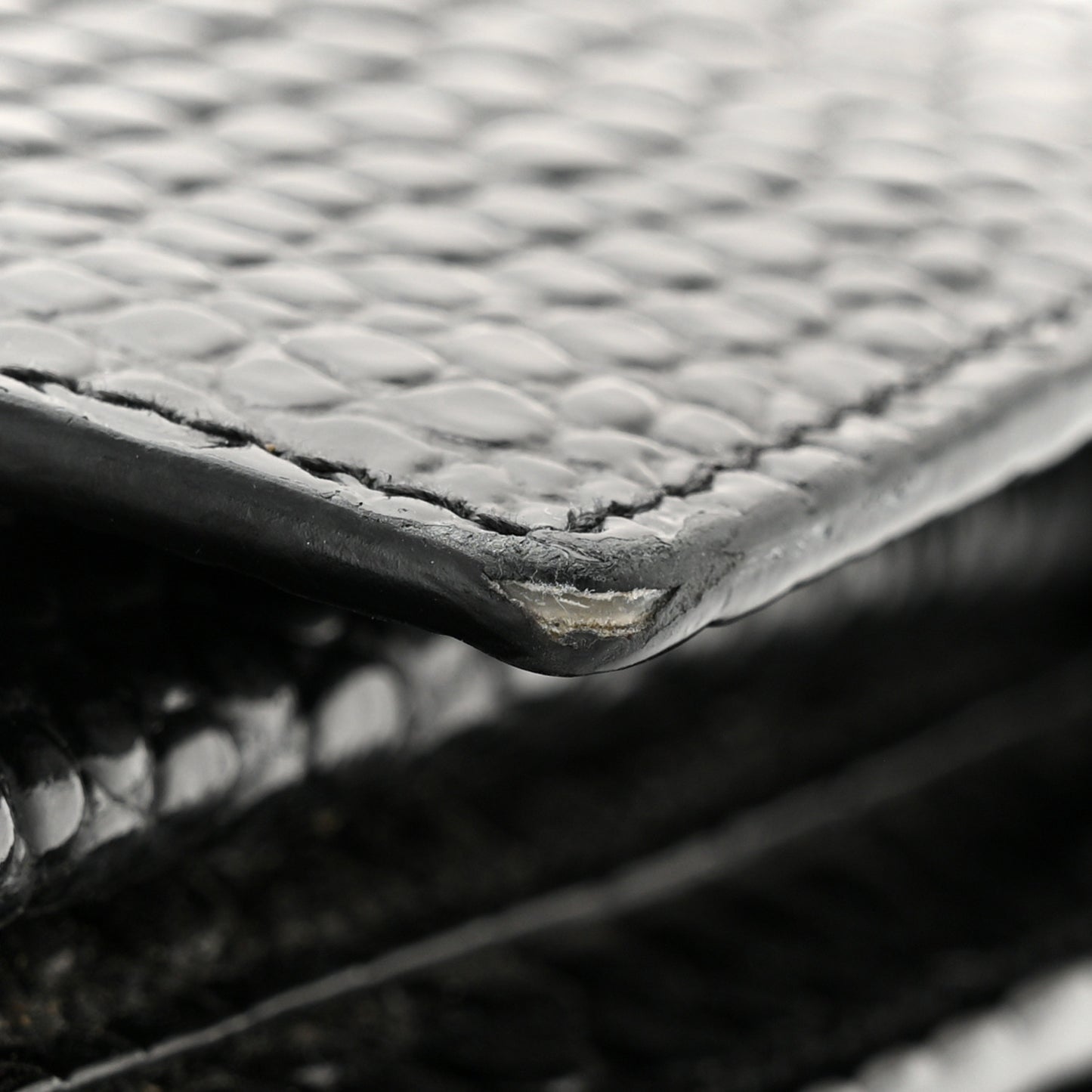 Calfskin Crocodile Embossed Medium Monogram Sunset Black