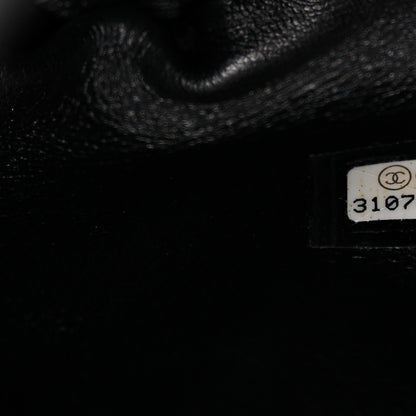 Chanel Shiny Lambskin Quilted Chain Is More Drawstring Bag Black 7 of 12