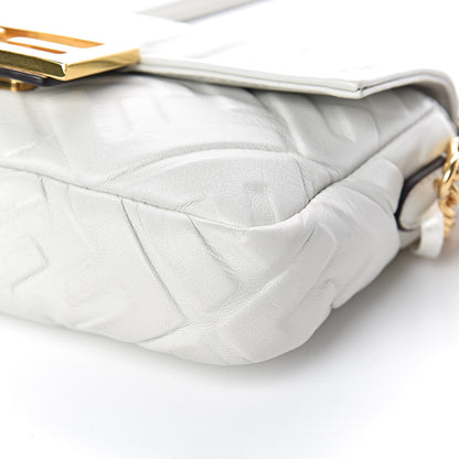 Fendi Nappa FF 1974 Embossed Mini Baguette White 9 of 10