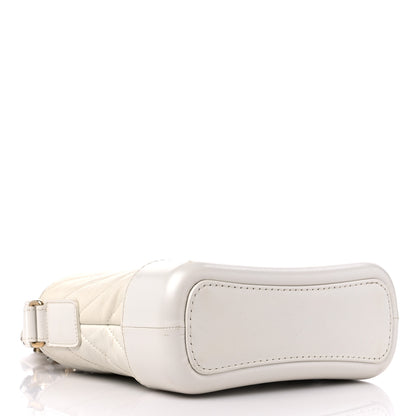 Chanel Aged Calfskin Chevron Quilted Small Gabrielle Hobo White 4 of 17