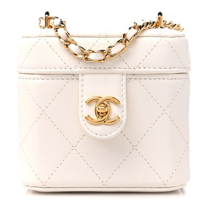 Chanel Lambskin Quilted Vanity Clutch With Chain White 1 of 12