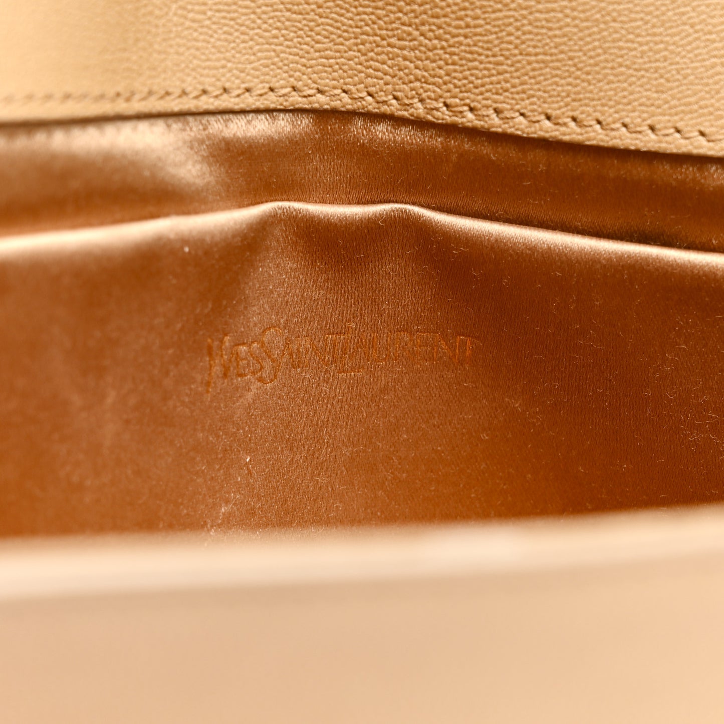 Calfskin Monogram Large Belle De Jour Clutch  Beige