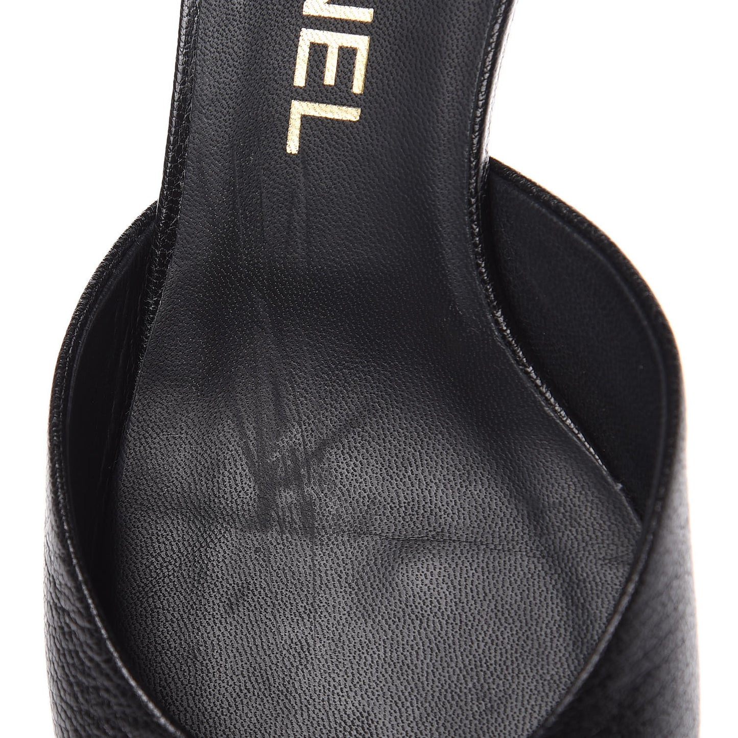 Goatskin Cap Toe CC Slingback Pumps 36 Black