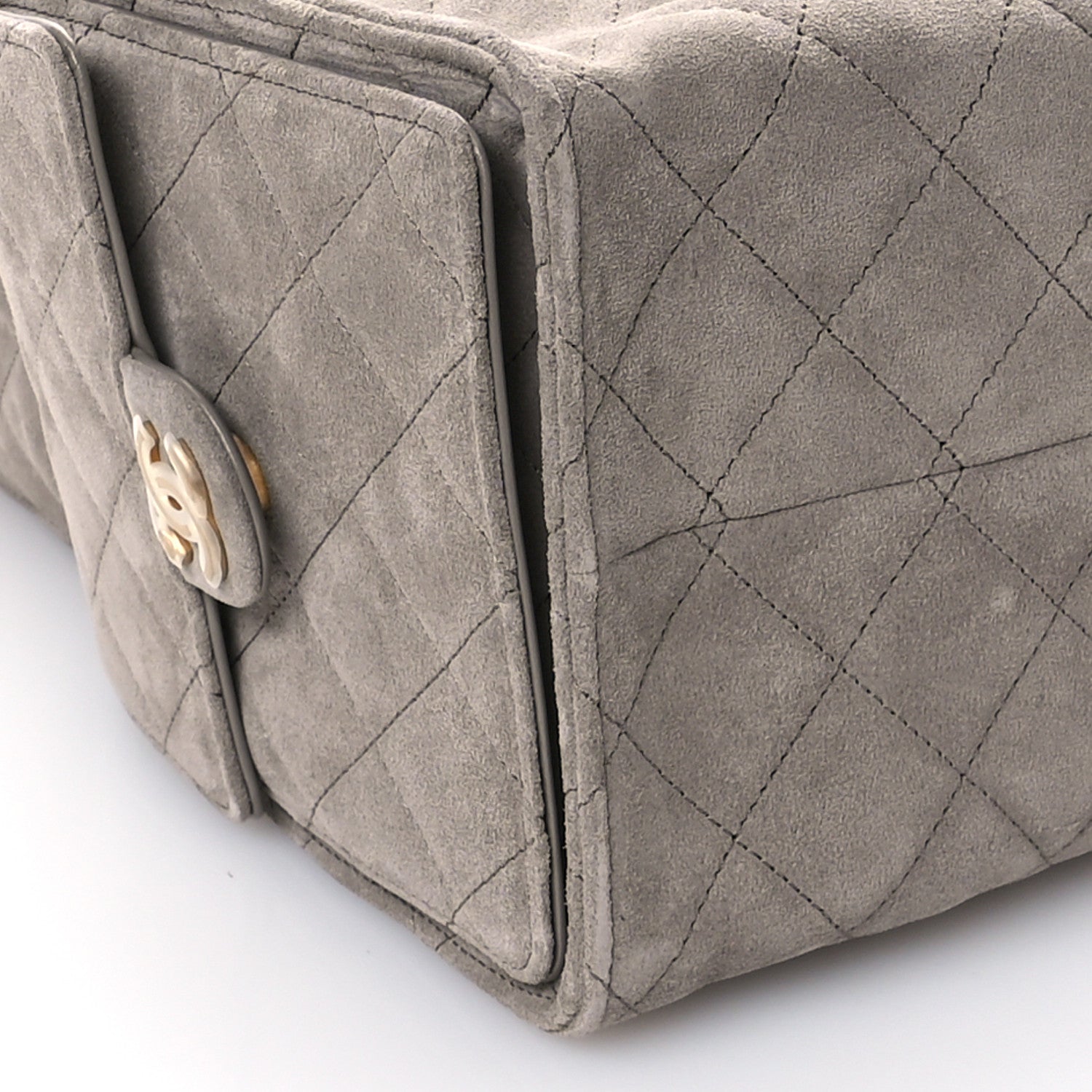 Chanel Suede Quilted Medium Chanel 25 Handbag Dark Grey 9 of 11