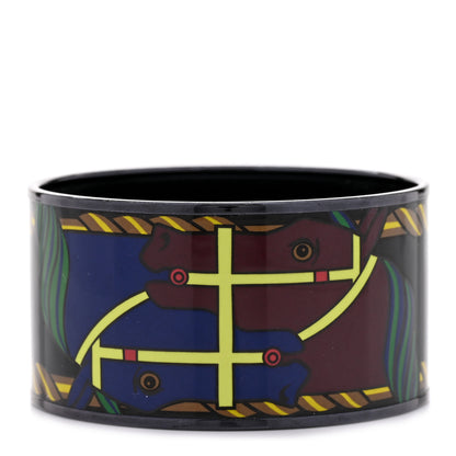 Hermes Enamel Printed Quadrige Extra Wide Bracelet 65 Africa 1 of 5