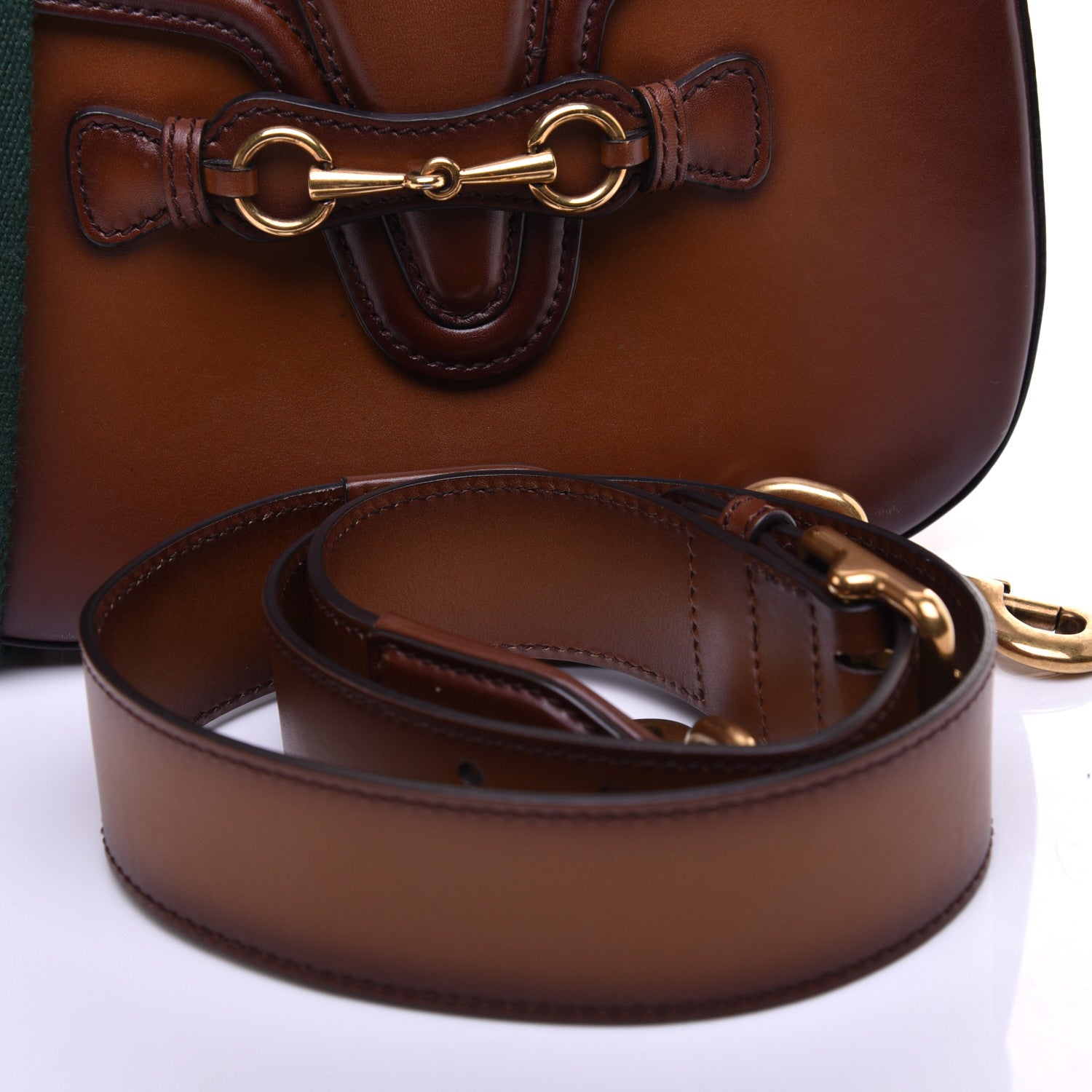 Gucci Calfskin Medium Lady Web Shoulder Bag Cuir 10 of 11