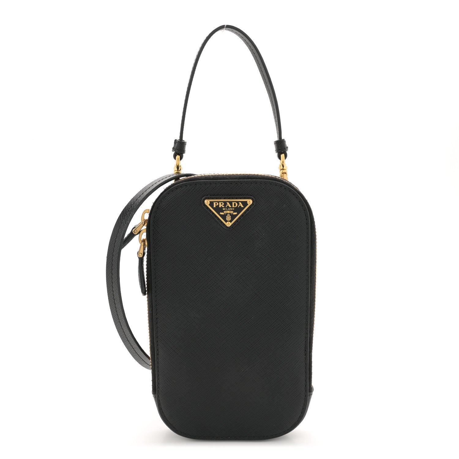 Prada Saffiano Mini Crossbody Bag Black 1 of 12