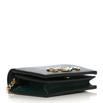 Gucci Grainy Calfskin Zumi Chain Card Case Wallet Vintage Green 4 of 11