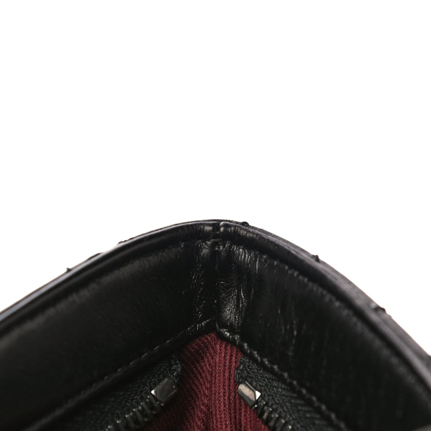Aged Calfskin Quilted Zip Clutch Black