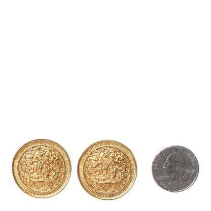 Chanel CC Clip On Earrings Gold 2 of 5