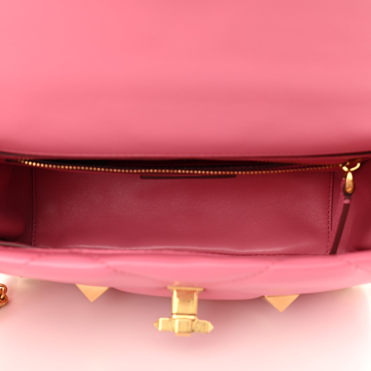 Valentino Garavani Nappa Medium Roman Stud Shoulder Bag Flamingo Pink 5 of 9