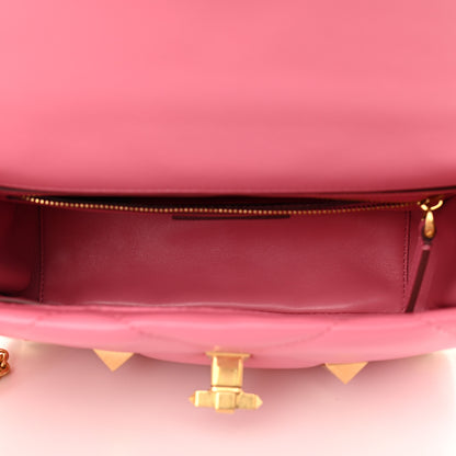 Valentino Garavani Nappa Medium Roman Stud Shoulder Bag Flamingo Pink 5 of 9