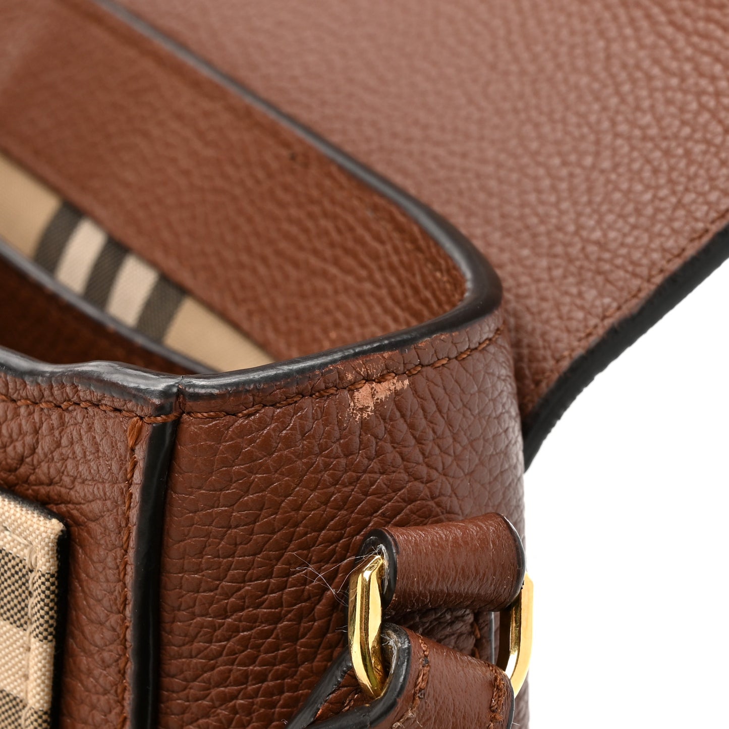 Calfskin Vintage Check Note Crossbody Bag Tan