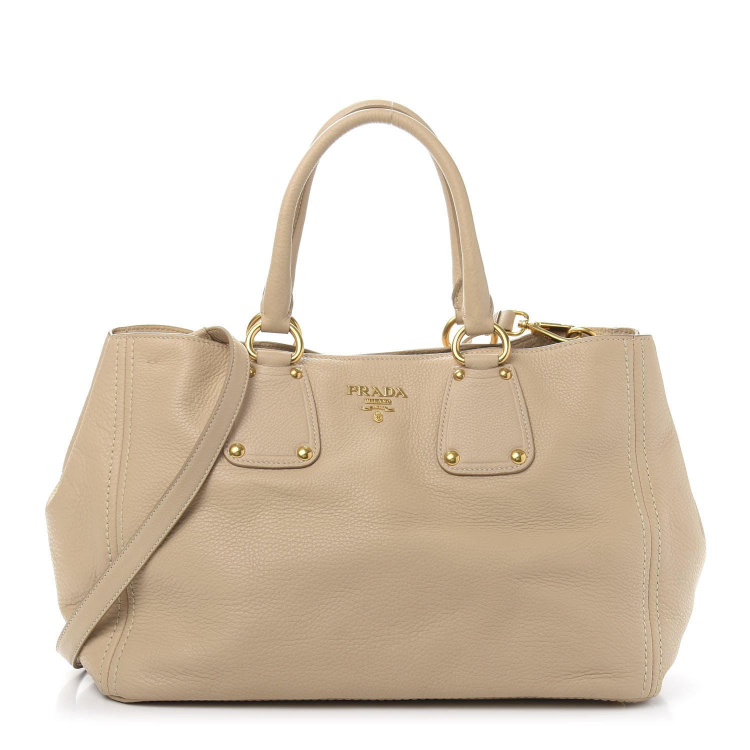 Prada Vitello Daino Tote Sabbia 1 of 9