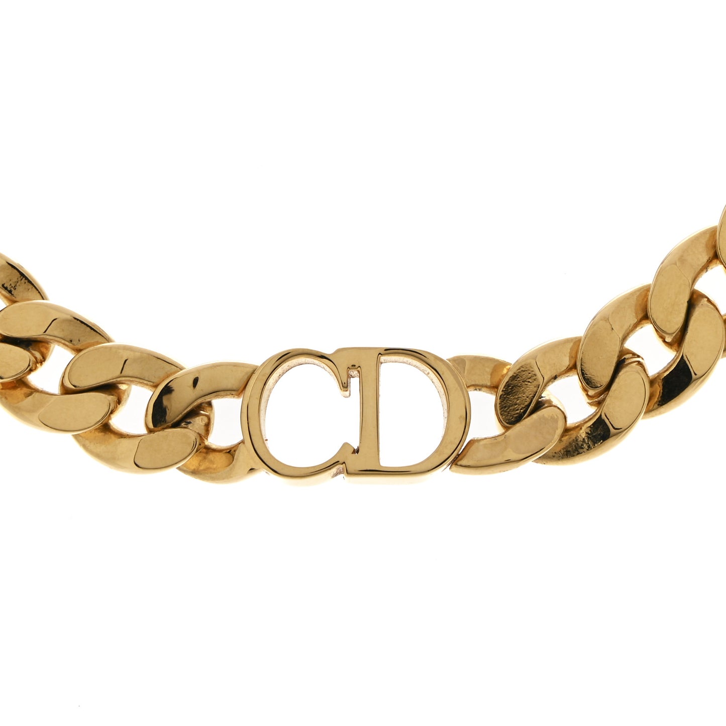Metal CD Choker Necklace Gold