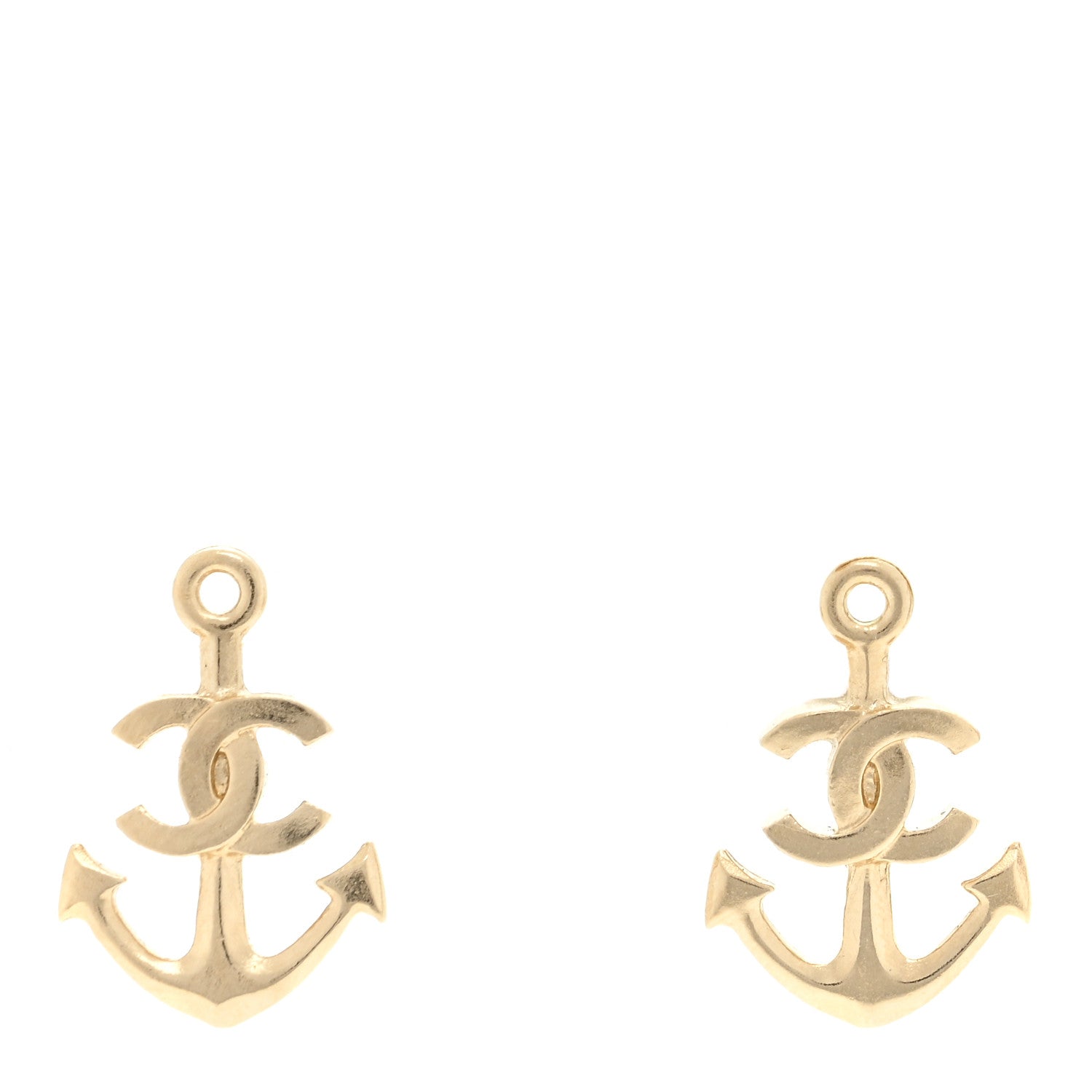 Chanel Metal Anchor CC Earrings Gold 1 of 4