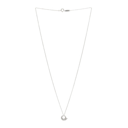Tiffany 18K White Gold Diamond Frank Gehry Fish Circle Pendant Necklace 3 of 5