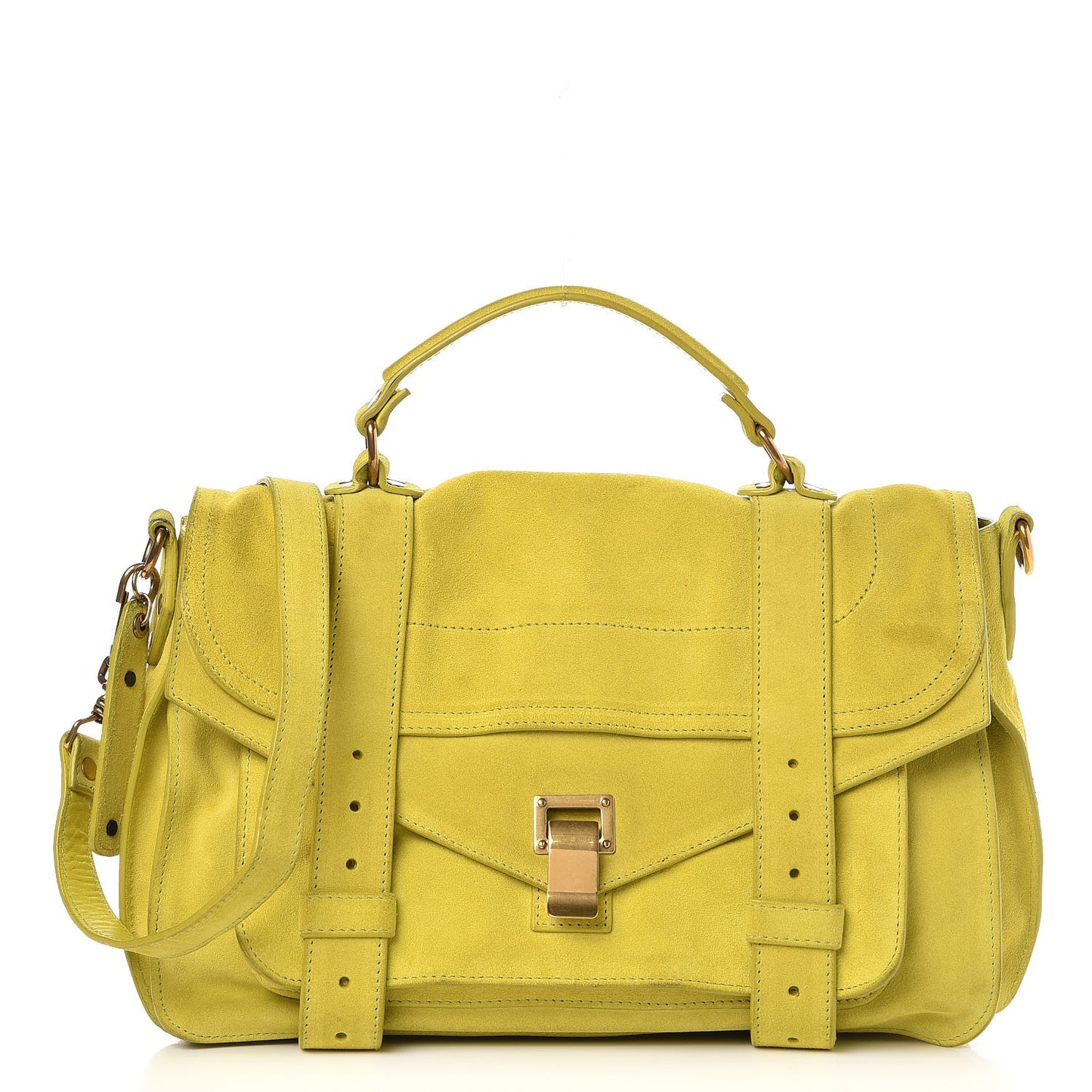 Suede Medium PS1 Satchel Citron