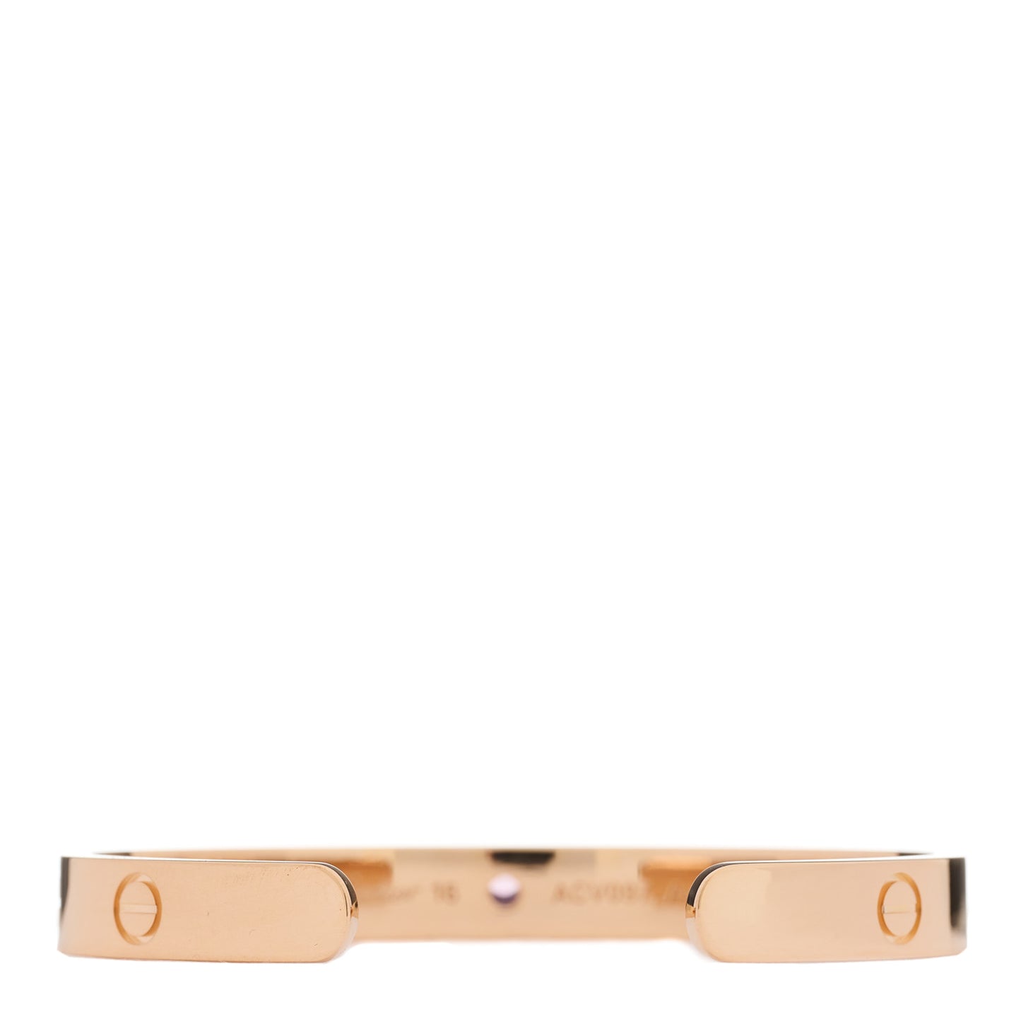 18K Pink Gold Pink Sapphire LOVE Cuff Bracelet 16