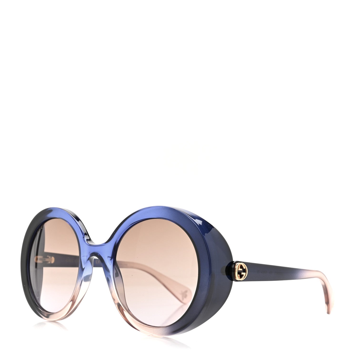 Gucci Round Sunglasses GG0367S Blue Grey 1 of 7