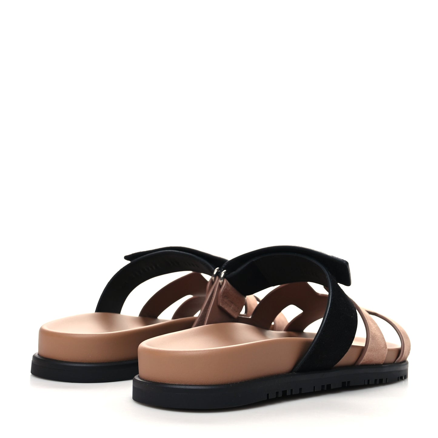 Suede Goatskin Womens Chypre Sandals 38.5 Rose Perle Black