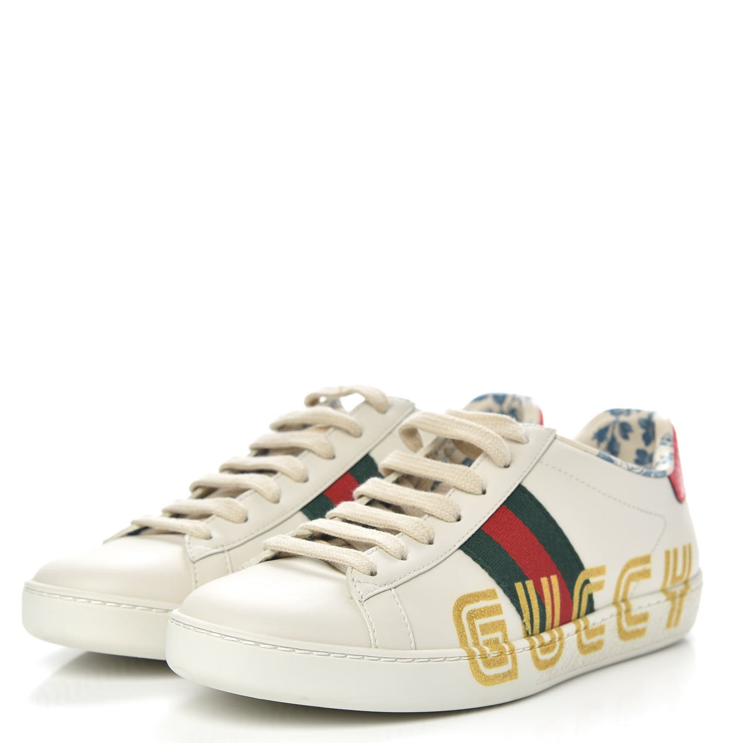 X SEGA Calfskin Ayers Web Guccy Womens Ace Sneakers 35.5 White