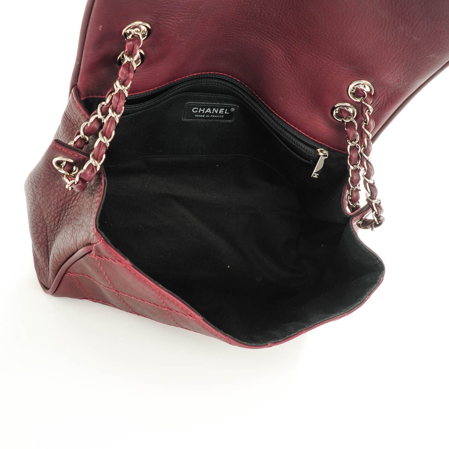 Calfskin Ultimate Stitch Flap Burgundy